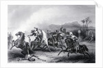 Historical Depiction of Sepoy Cavalry and British Fighting by Anonymous