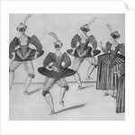 Drawing Depicting Dancing Caricatures in Costume by Anonymous