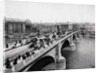 Pedestrians and Vehicles Crossing Bridge by Anonymous