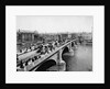 Pedestrians and Vehicles Crossing Bridge by Anonymous