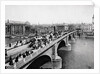 Pedestrians and Vehicles Crossing Bridge by Anonymous