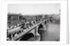 Pedestrians and Vehicles Crossing Bridge by Anonymous