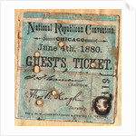 Display of the 1880 National Republican Convention Ticket by Anonymous