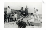 Small Group of Bathers on Beach by Anonymous