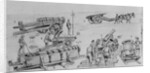 Soldiers Utilizing Different Types of Artillery on Field by Anonymous