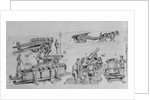 Soldiers Utilizing Different Types of Artillery on Field by Anonymous