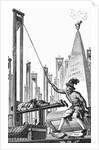 Robespierre Guillotining The Executioner Engraving by Anonymous