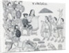 Elaborate Drawing Depicting Aztec Treaty Conference by Corbis