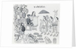 Elaborate Drawing Depicting Aztec Treaty Conference by Anonymous
