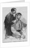 Engraving of a Man Taking Measurements of a Criminal's Ear by Anonymous