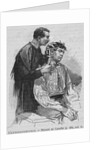 Engraving of a Man Taking Measurements of a Criminal's Ear by Anonymous