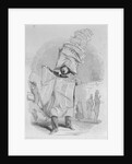 Woodcut of Man Selling French Newspapers by Anonymous