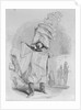 Woodcut of Man Selling French Newspapers by Anonymous