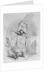 Woodcut of Man Selling French Newspapers by Anonymous