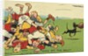Postcard Cartoon of Rugby Match by Anonymous