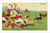 Postcard Cartoon of Rugby Match by Anonymous