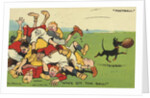 Postcard Cartoon of Rugby Match by Anonymous