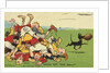 Postcard Cartoon of Rugby Match by Anonymous