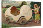Postcard of Cherub Painting Easter Vehicle by Anonymous