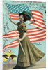 Postcard of Woman Waving American Flag by Anonymous