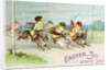Easter Greeting Card of Chicks Riding Rabbits by Anonymous