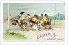 Easter Greeting Card of Chicks Riding Rabbits by Anonymous
