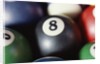 Balls on a pool table by Anonymous