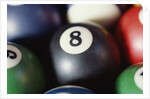 Balls on a pool table by Anonymous
