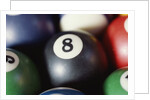 Balls on a pool table by Anonymous