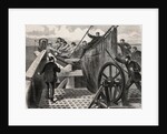 Men Hoisting Cable from Aboard Ship by Anonymous
