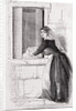 Woman Placing Child at Orphanage Door by Anonymous