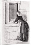 Woman Placing Child at Orphanage Door by Anonymous