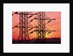 Sunset Behind Electrical Towers by Anonymous