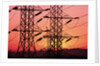 Sunset Behind Electrical Towers by Anonymous