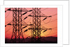 Sunset Behind Electrical Towers by Anonymous