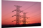 Sunset Behind Electrical Towers by Anonymous