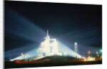 Space Shuttle Illuminated at Night by Anonymous
