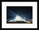 Space Shuttle Illuminated at Night by Anonymous