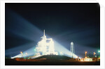 Space Shuttle Illuminated at Night by Anonymous