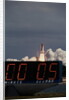 Space Shuttle Discovery Lifting Off and Countdown Clock by Anonymous