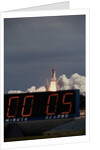 Space Shuttle Discovery Lifting Off and Countdown Clock by Anonymous