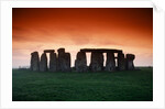 Red Sky over Stonehenge by Anonymous