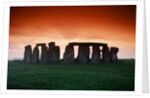 Red Sky over Stonehenge by Anonymous