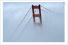Golden Gate Bridge Tower Surrounded by Fog by Anonymous