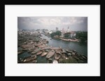Skiffs in Singapore Harbor by Anonymous