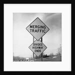 Merging Traffic Road Sign by Anonymous