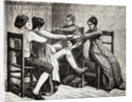 Colonial Childbirth Scene by Anonymous