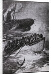 Illustration with Passengers at Scene of Titanic Sinking by Anonymous