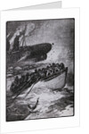 Illustration with Passengers at Scene of Titanic Sinking by Anonymous