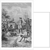 Island Natives Welcoming James Cook by Anonymous